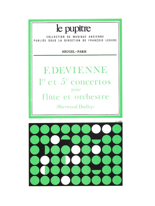 Devienne: Concertos n01(re majeur)et n05 (sol majeur) flute traversière et orchestre partition lp42
