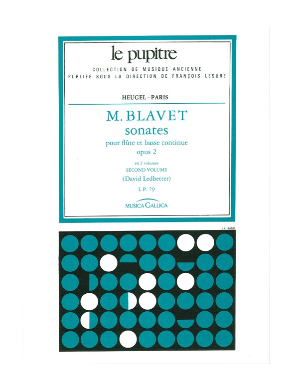 Blavet: Sonates pour flutes et continuo op 2 en deux volumes volume 2(lp 80)