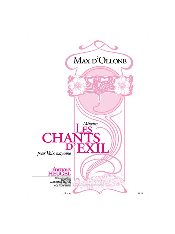 Max d' Ollone: Les Chants d'Exil (med) (Voice & Piano)