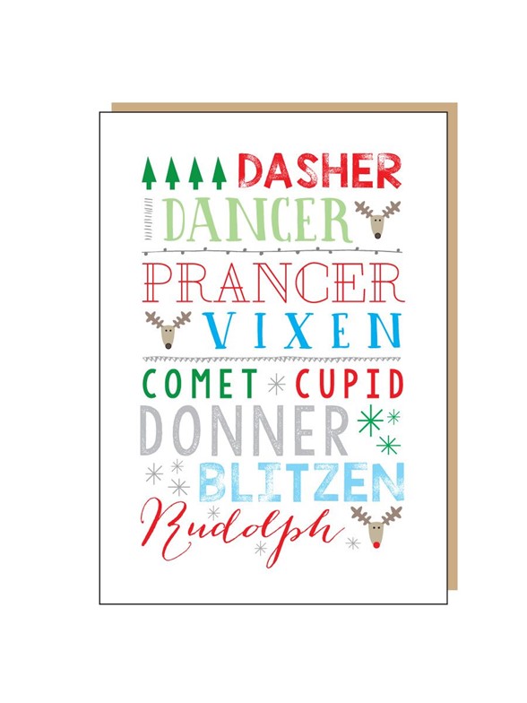 Holly Jolly Design: Rudolph The Red Nosed Reindeer - Christmas Card