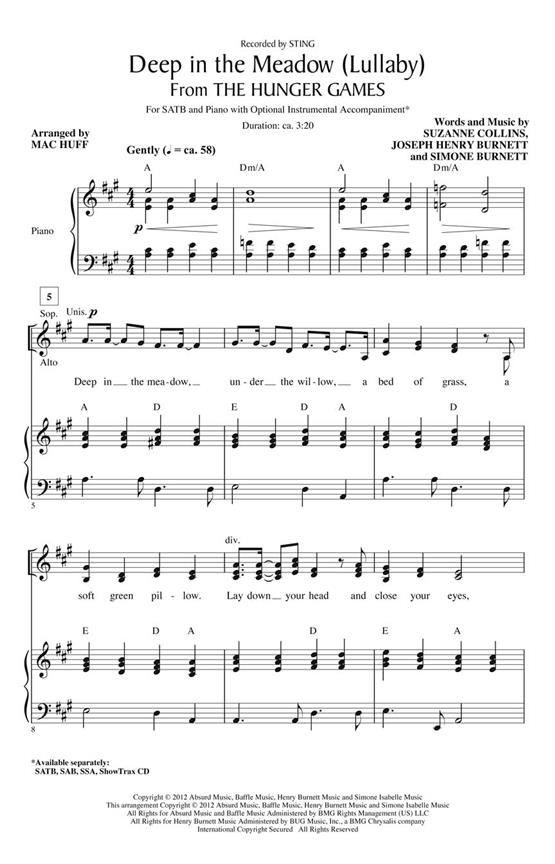 Deep in the Meadow Lullaby : from The Hunger Games