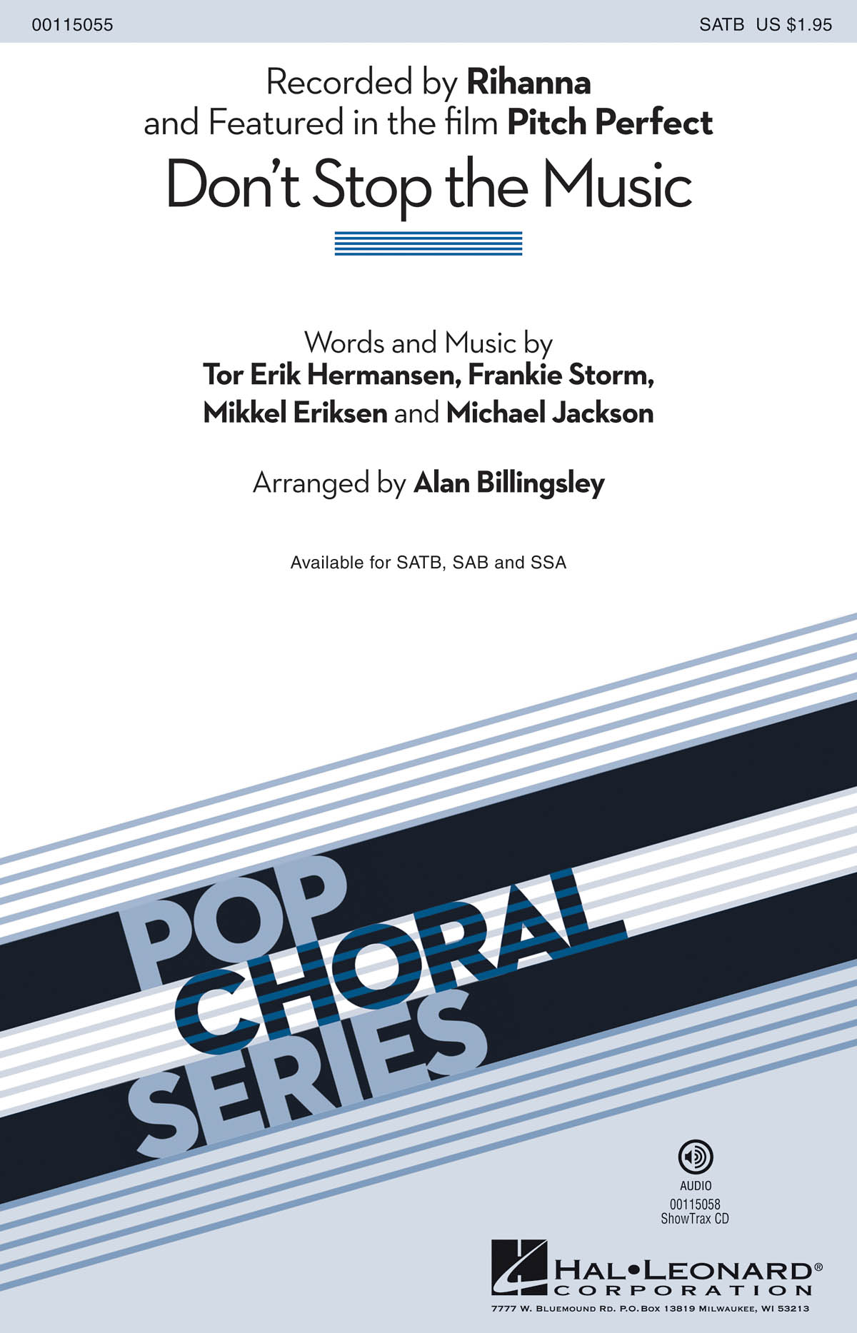 Don't Stop Music (Billingsley) Satb
