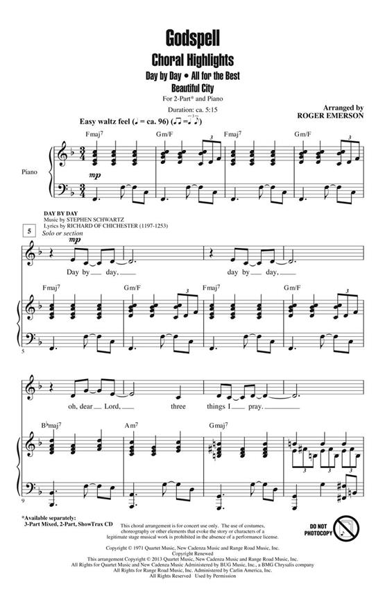 Godspell : Choral Highlights Discovery Level 2