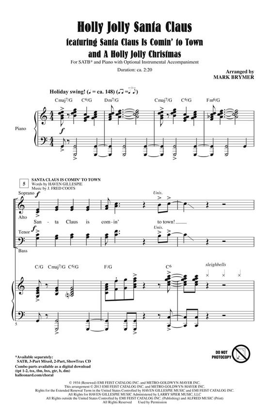 Holly Jolly/Santa Claus (Arr. Brymer) (ShowTrax CD)