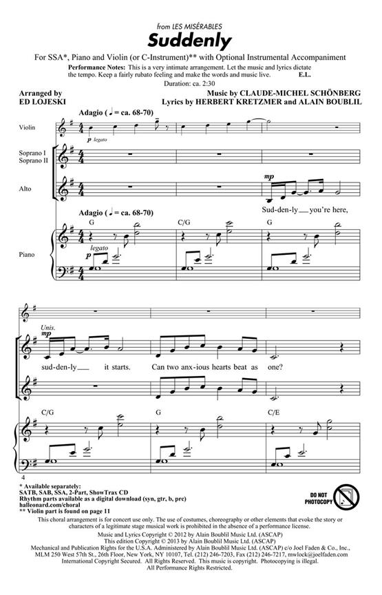 Suddenly : from Les Misérables the Movie