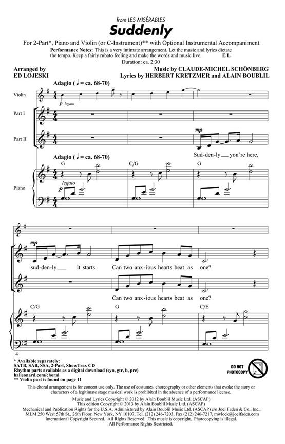 Suddenly : from Les Misérables the Movie