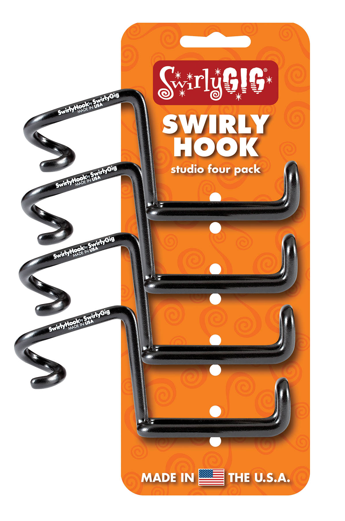 The SwirlyHook - Accessory Holder 1/2′′ Tubing : 4-Pack