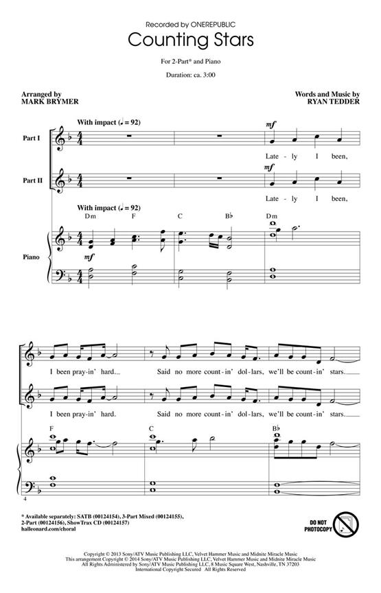 OneRepublic: Counting Stars (2-Part)
