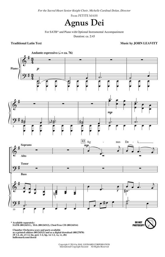 Agnus Dei : (from Petite Mass)
