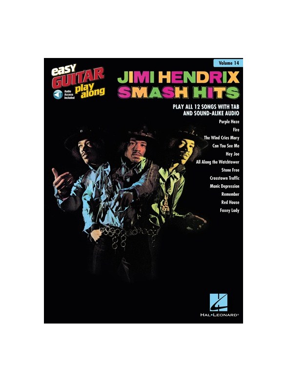 Easy Guitar Play-Along Volume 14: Jimi Hendrix - Smash Hits (Book/Online Audio)