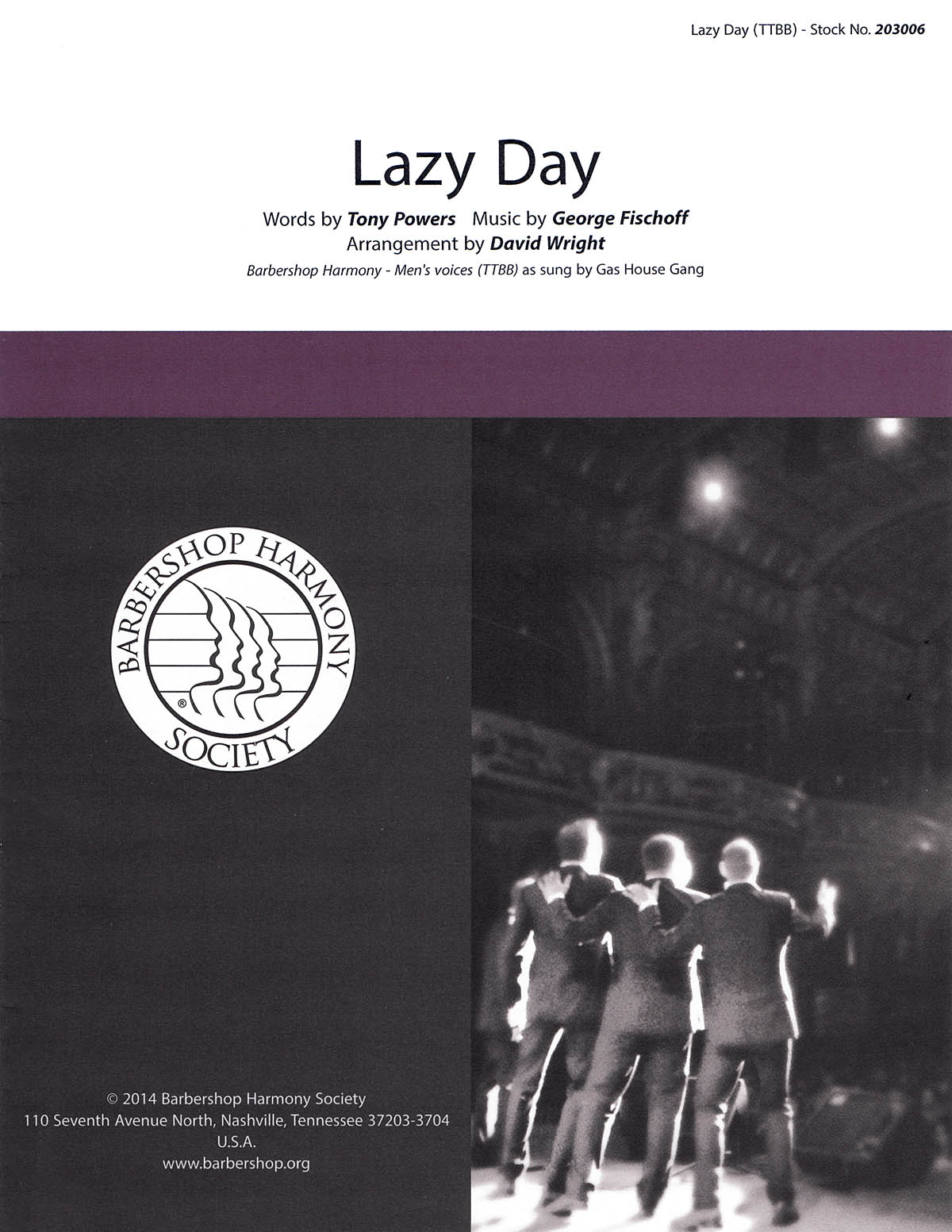 David Wright: Lazy Day (TTBB)