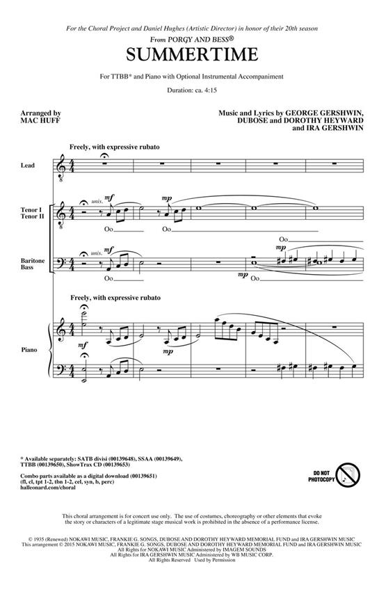Summertime : from Porgy and Bess