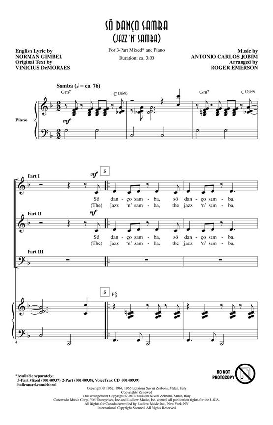 Só Danço Samba (Jazz 'n' Samba) : Discovery Level 1