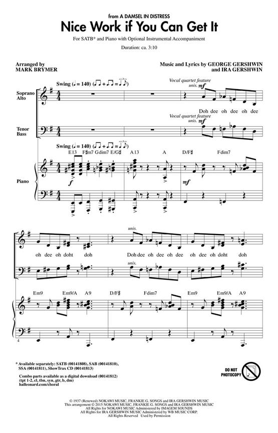 George Gershwin: Nice Work If You Can Get It (Arr. Brymer) (ShowTrax CD)