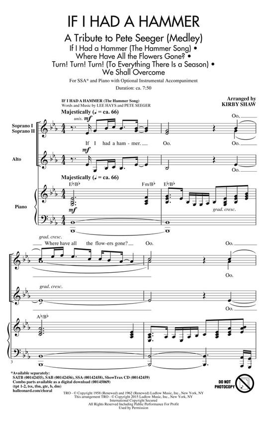 If I Had a Hammer - A Tribute to Pete Seeger : Medley