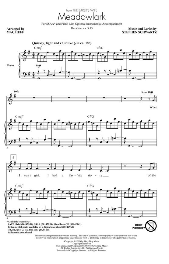 Meadowlark : from The Baker's Wife