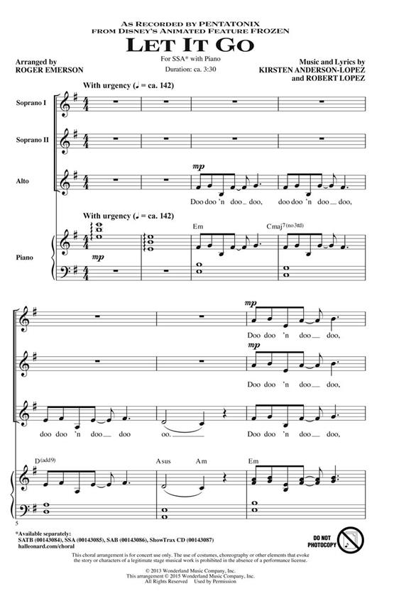 Let It Go : from Frozen