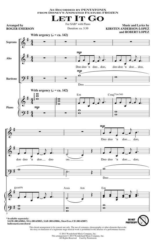 Let It Go : from Frozen