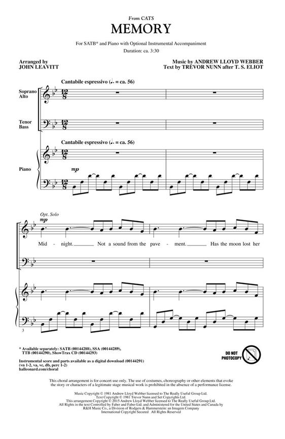 Memory - from Cats ShowTrax CD : ShowTrax CD