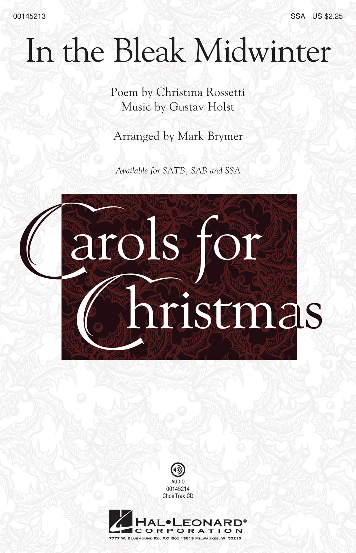 Christina Rosetti: In The Bleak Midwinter (Arr. Brymer) (SSA)