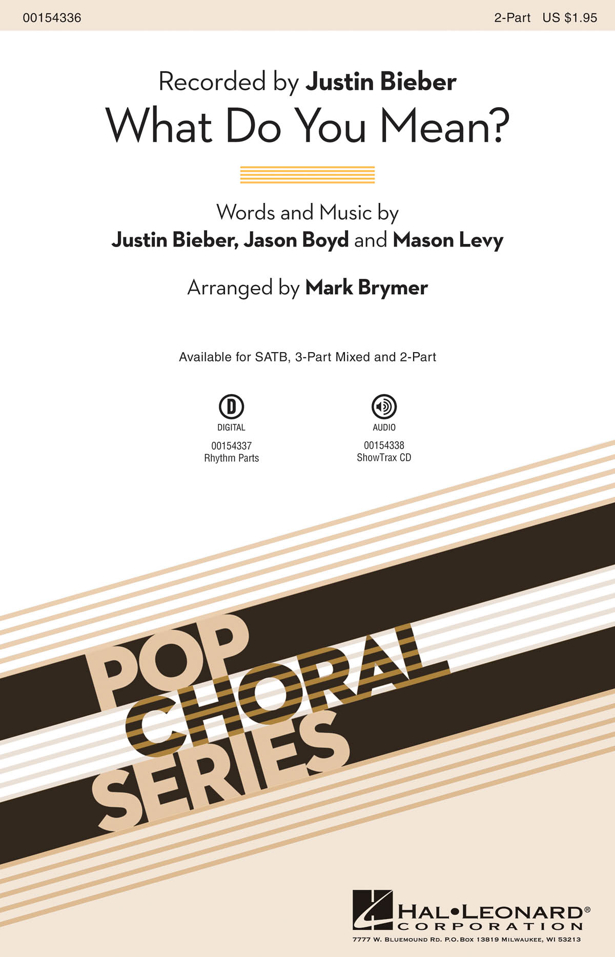 Justin Bieber: What Do You Mean (Arr. Brymer) (2-Part)