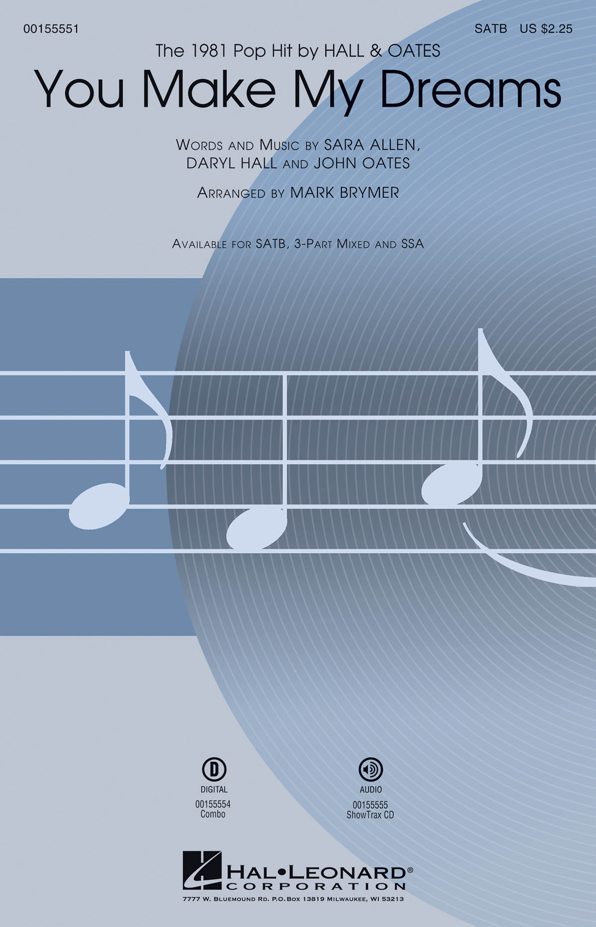 Hall & Oates: You Make My Dreams (Arr. Brymer) (SATB)