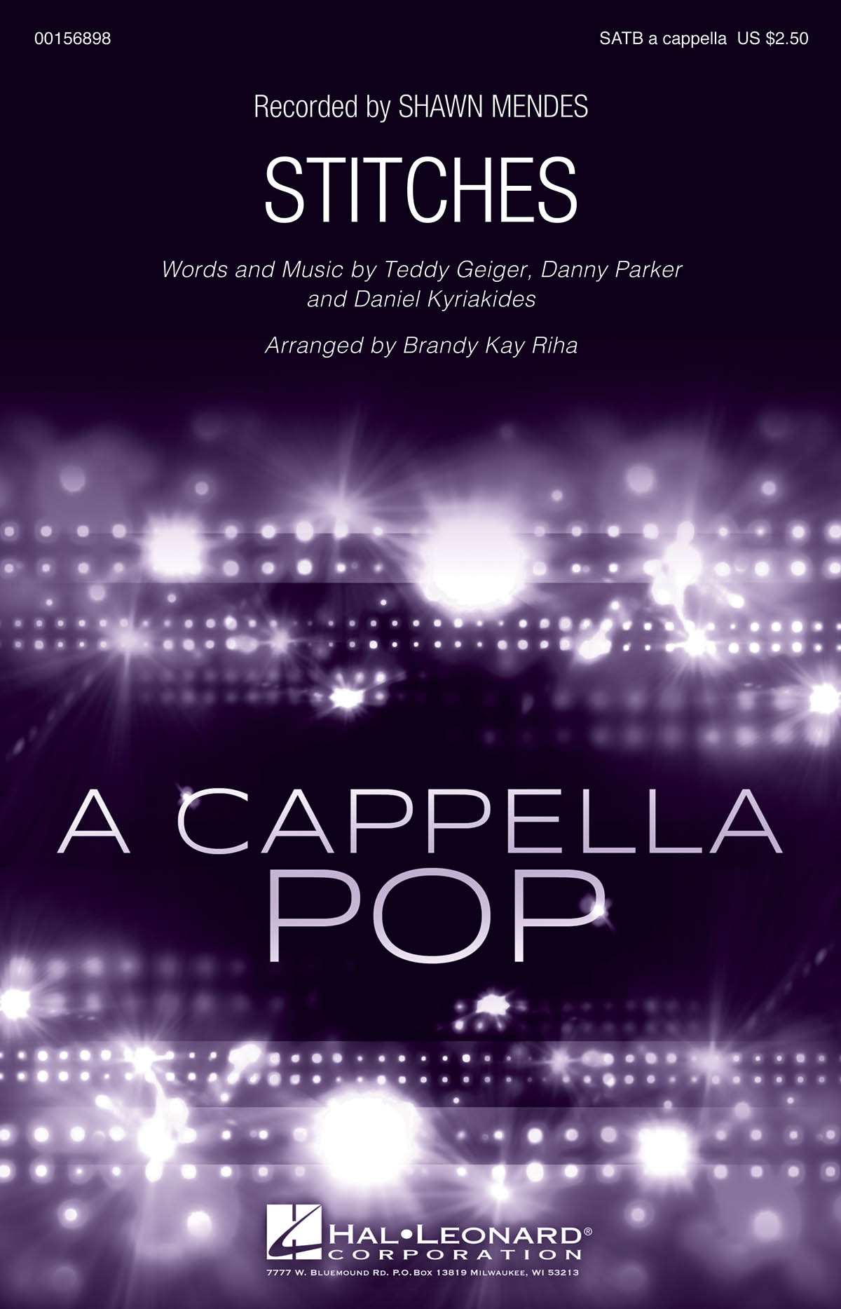 Shawn Mendes: Stitches (SATB A Cappella Songbook)