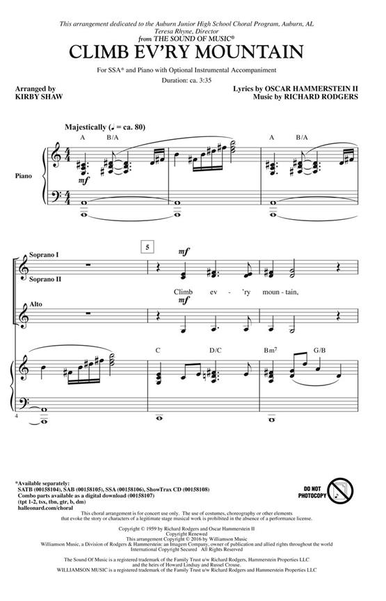 Kirby Shaw: Climb Ev'ry Mountain (SSA)