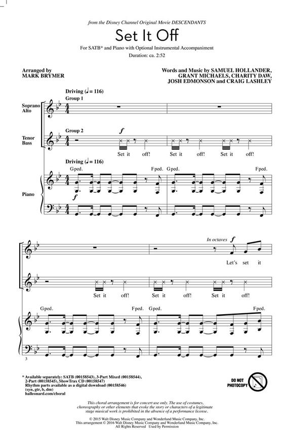 Set It Off (From 'Descendants') (Arr. Brymer) (ShowTrax CD)