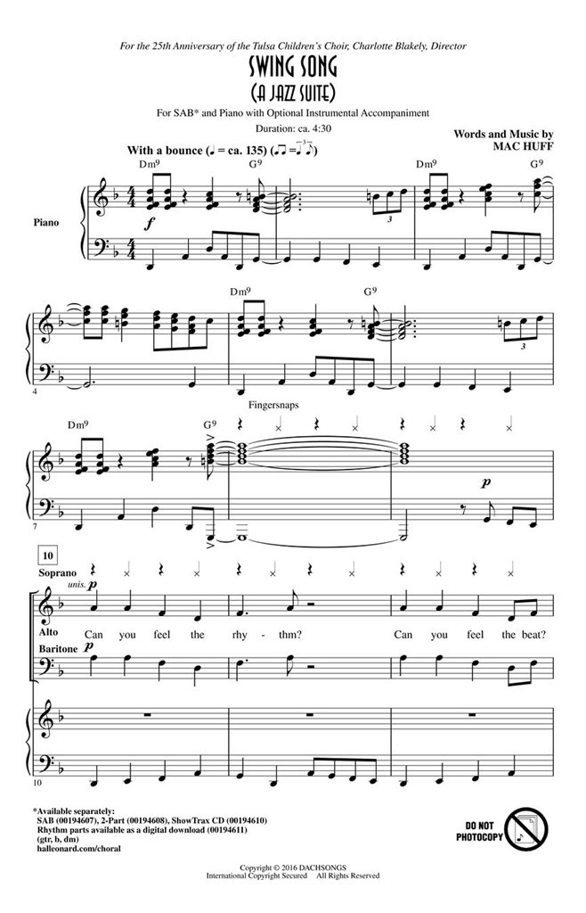 Swing Song (A Jazz Suite) : Discovery Level 2