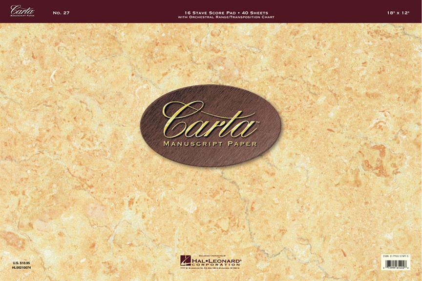 Carta Manuscript Paper No. 27 - Professional