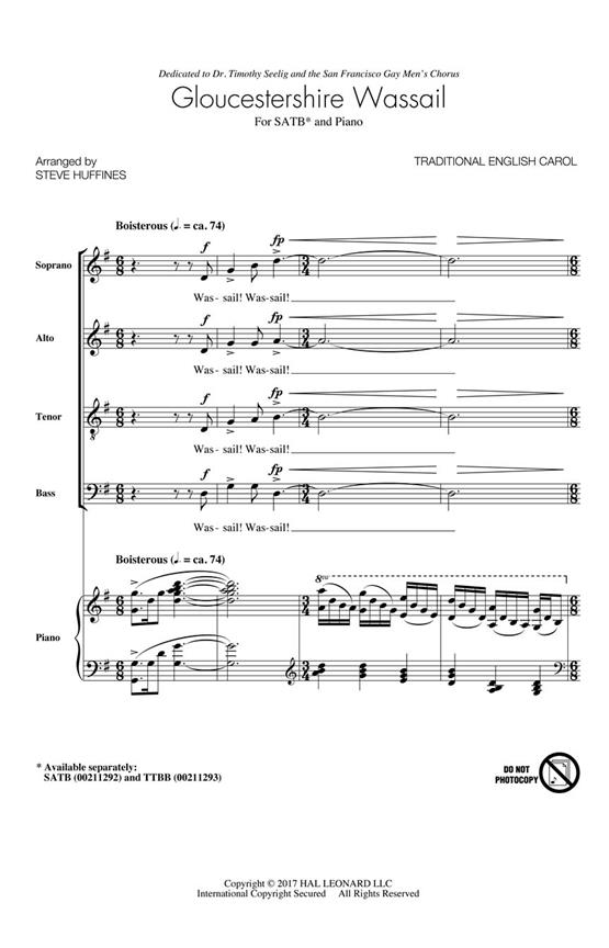 Gloucestershire Wassail : Timothy Seelig Choral Series