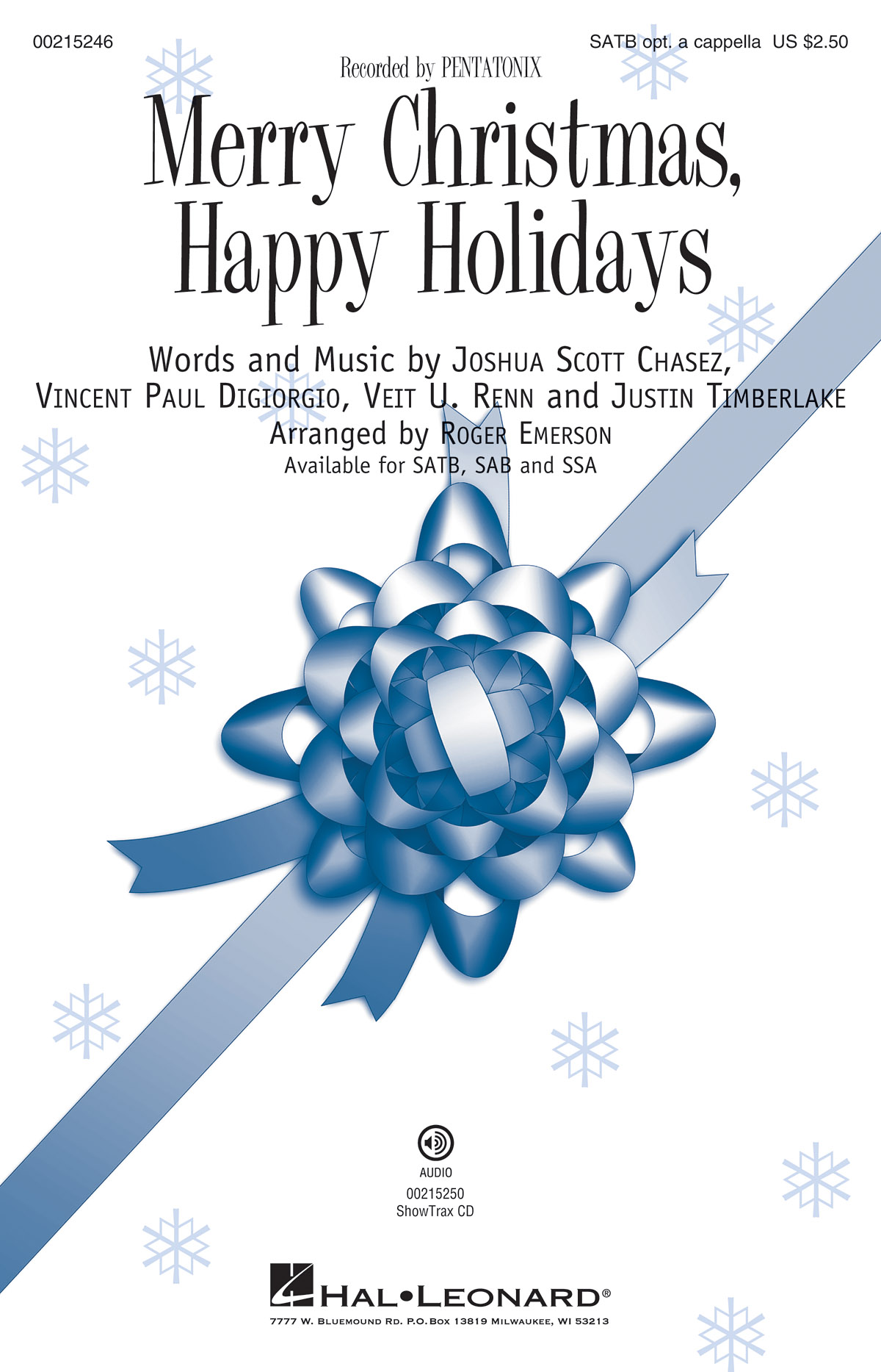 Pentatonix: Merry Christmas, Happy Holidays (Arr. Emerson) (SATB)