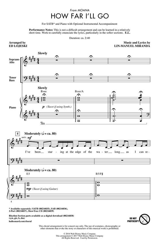 How Far I'll Go (from MOANA) ShowTrax CD : ShowTrax CD