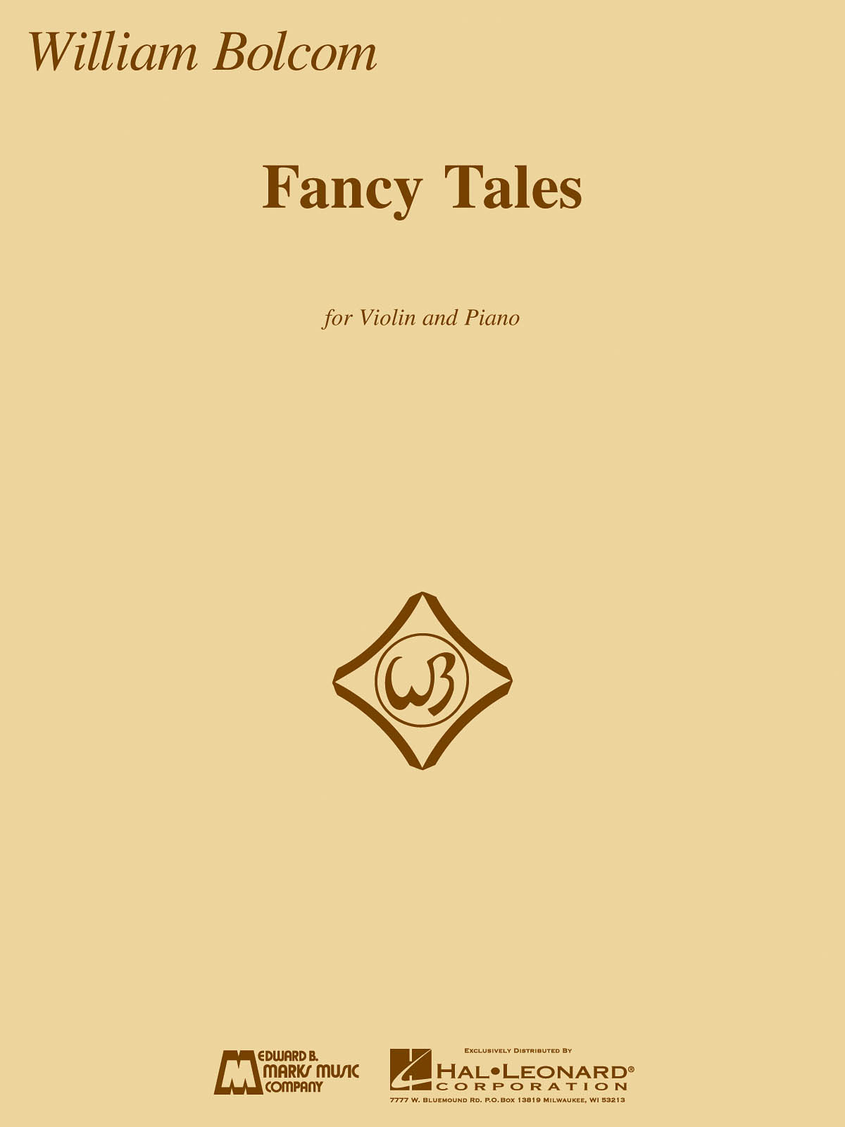 BOLCOM WILLIAM FANCY TALES VIOLIN & PIANO BOOK