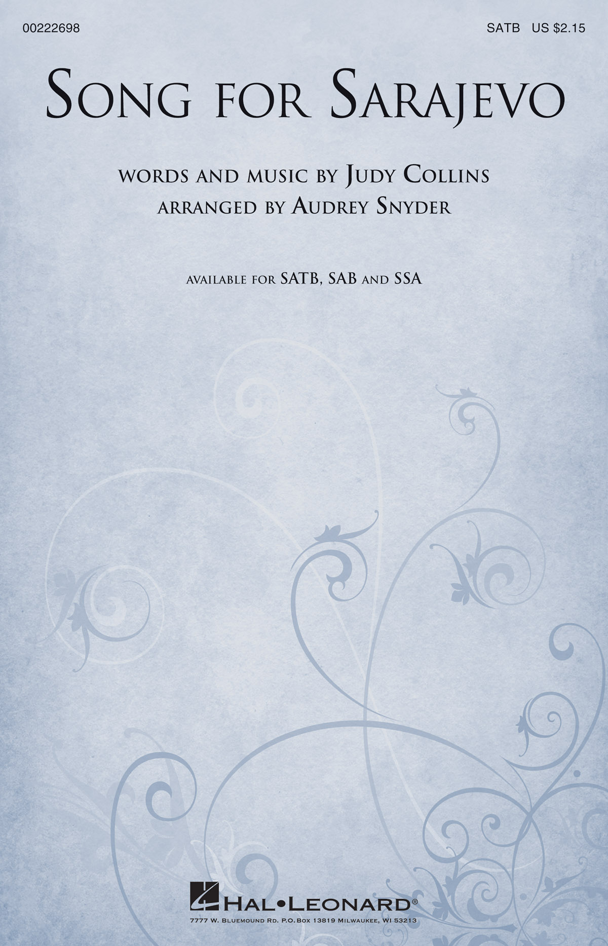 Judy Collins: Song For Sarajevo (Arr. Snyder) (SATB)