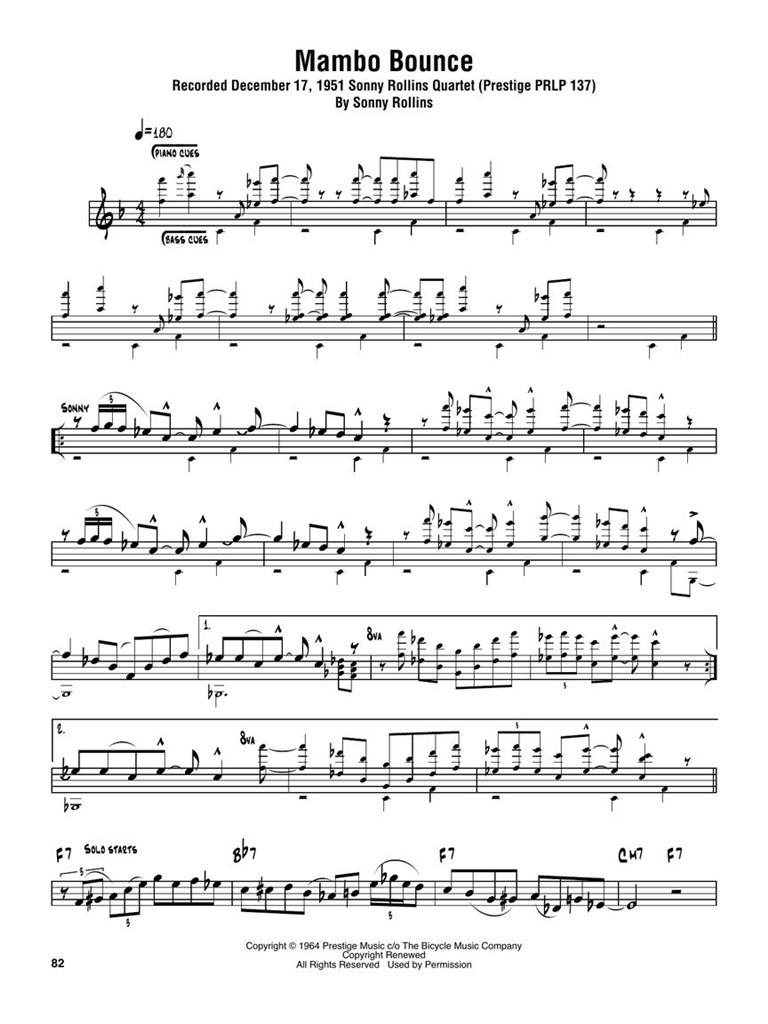Sonny Rollins Omnibook : for C Instruments