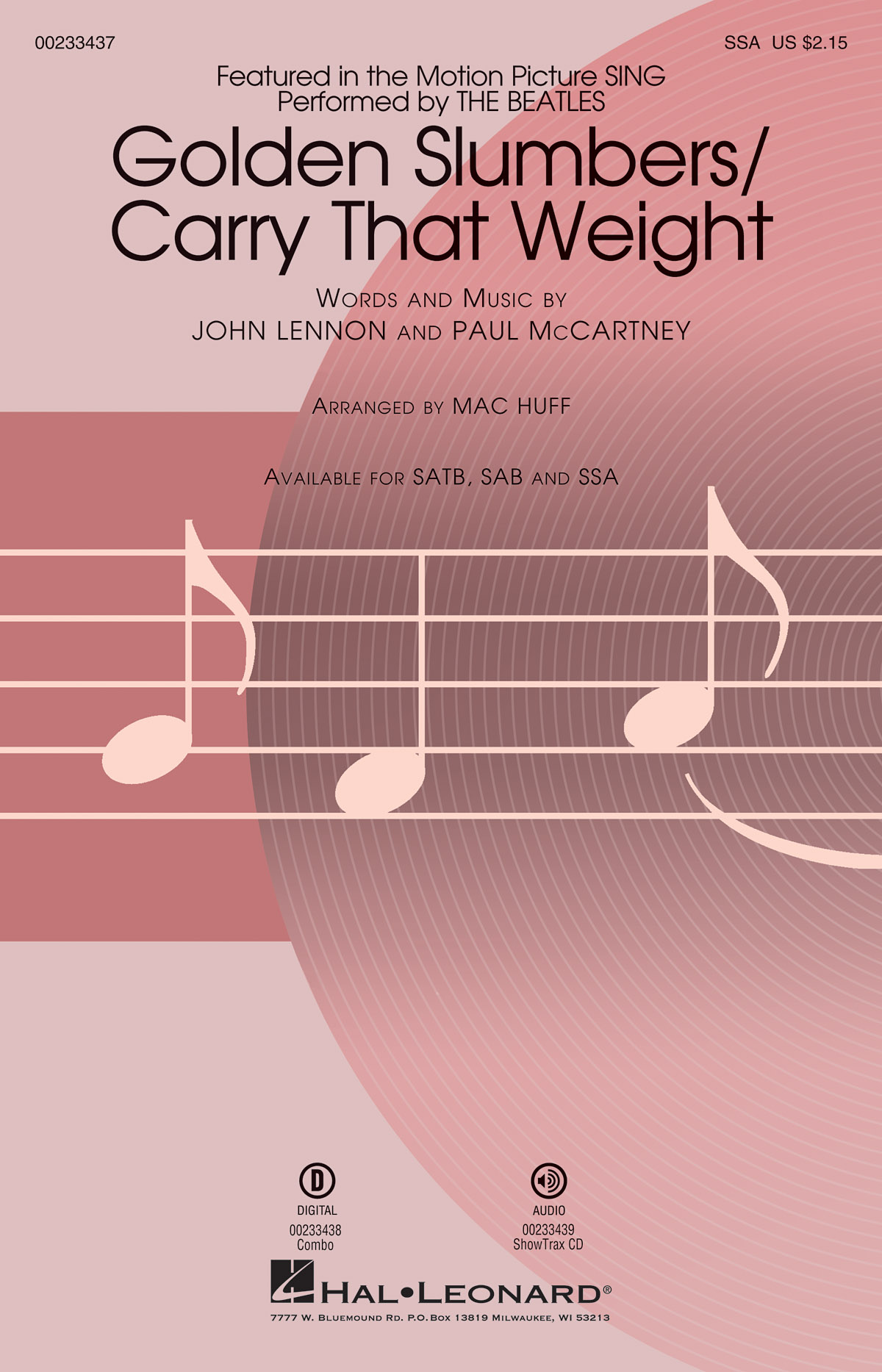 The Beatles: Golden Slumbers/Carry That Weight (From 'Sing') (Arr. Huff) (SSA)