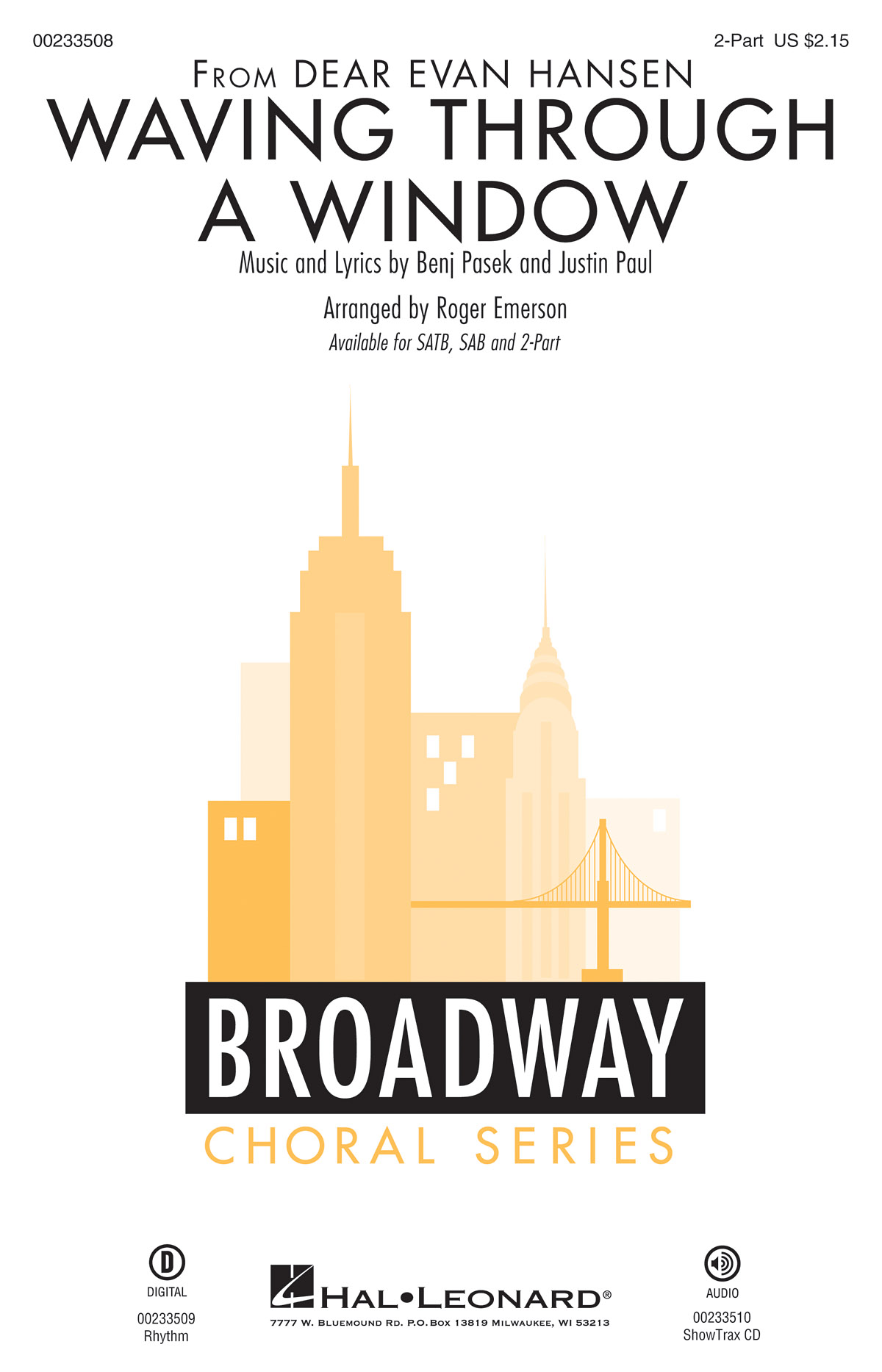 Waving Through a Window "Dear Evan Hansen" - 2-Part Choir (arr. Emerson)