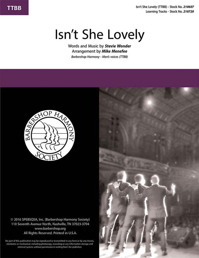 Stevie Wonder: Isn't She Lovely (arr. Menefee) (TTBB)