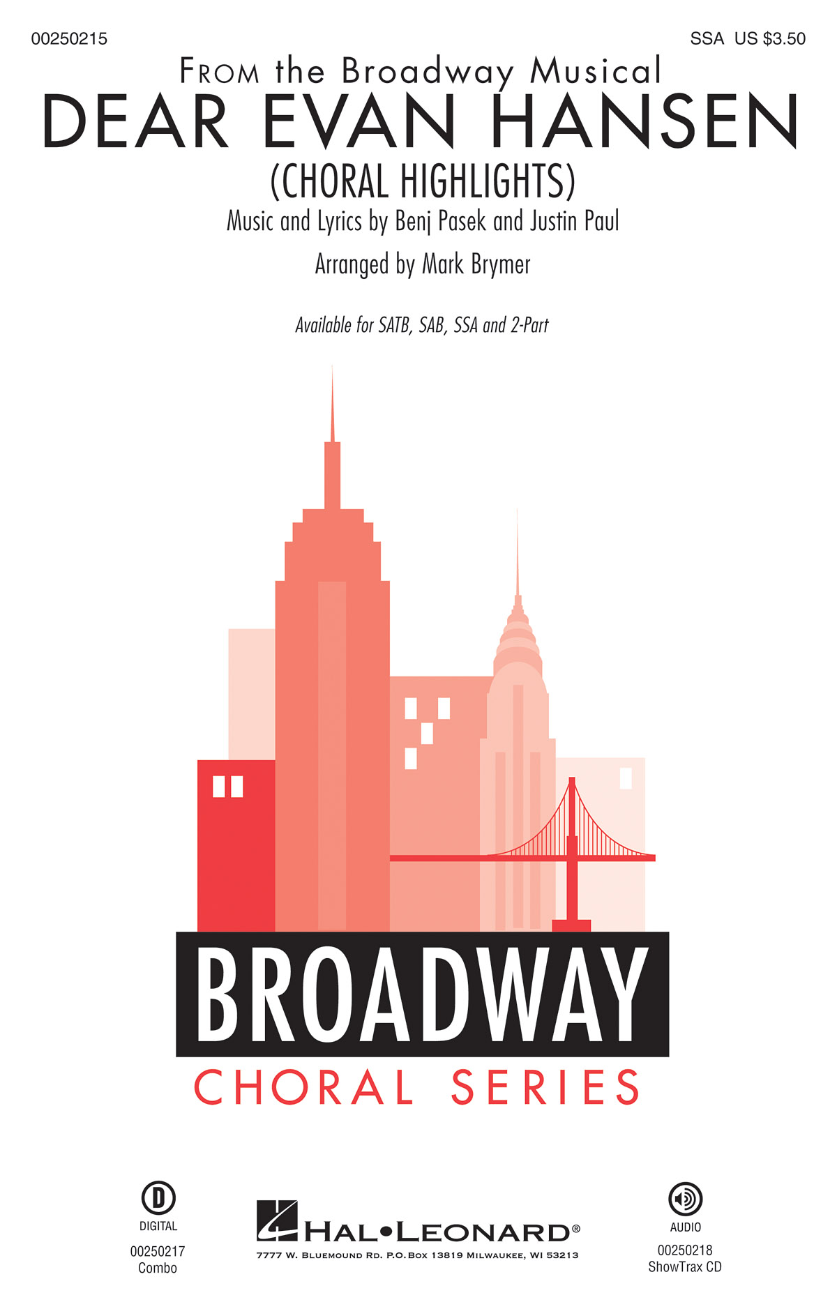 Dear Evan Hansen (Choral Highlights) - SSA (arr. Brymer)