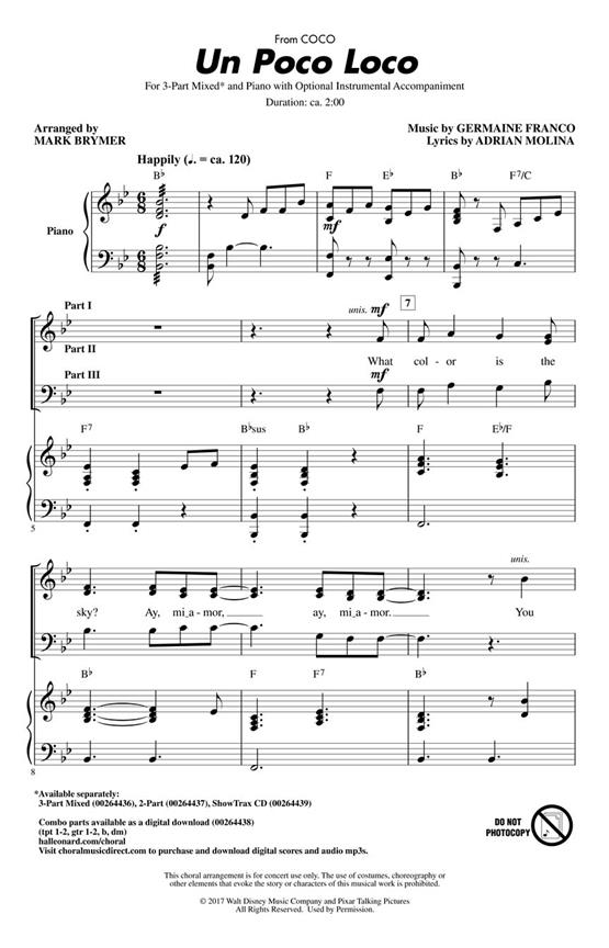 Un Poco Loco (from Coco) : Pop Choral Series
