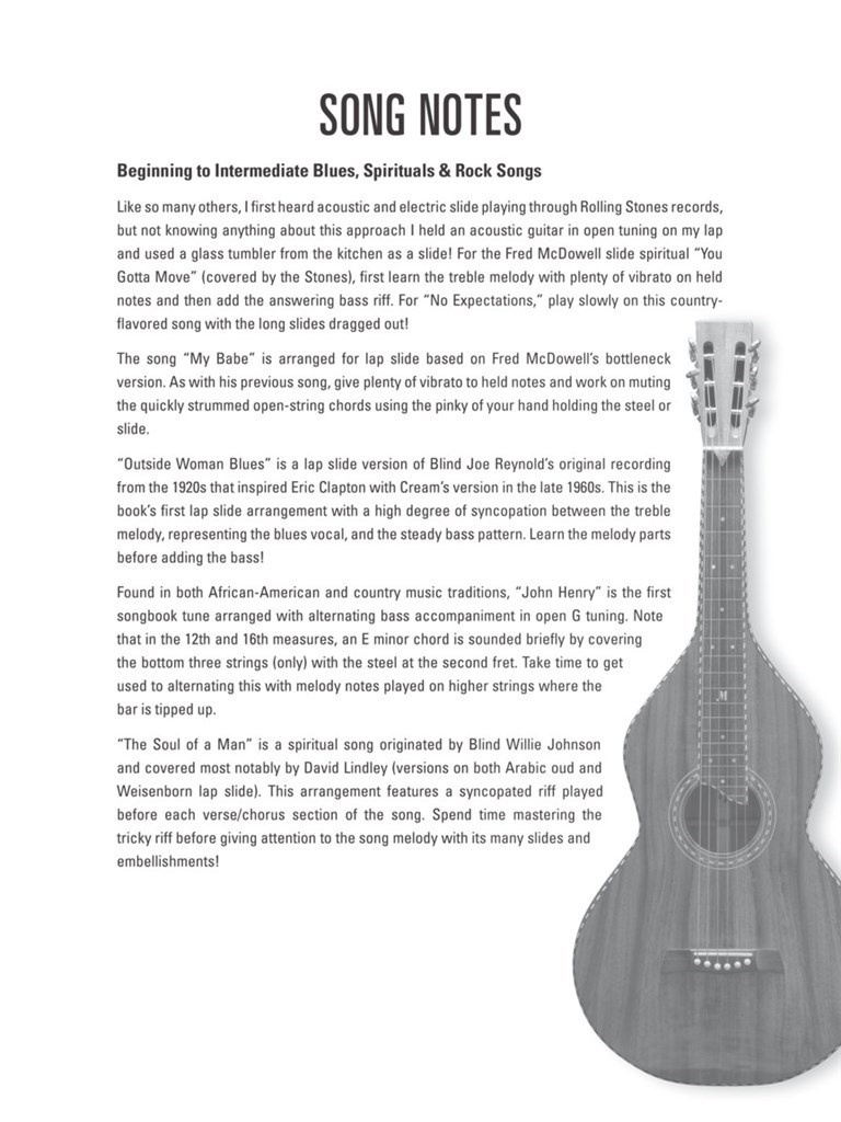 Hal Leonard Lap Slide Songbook : Play Solo Slide Guitar Arrangements of 22 Country, Folk, Blues and Rock Songs