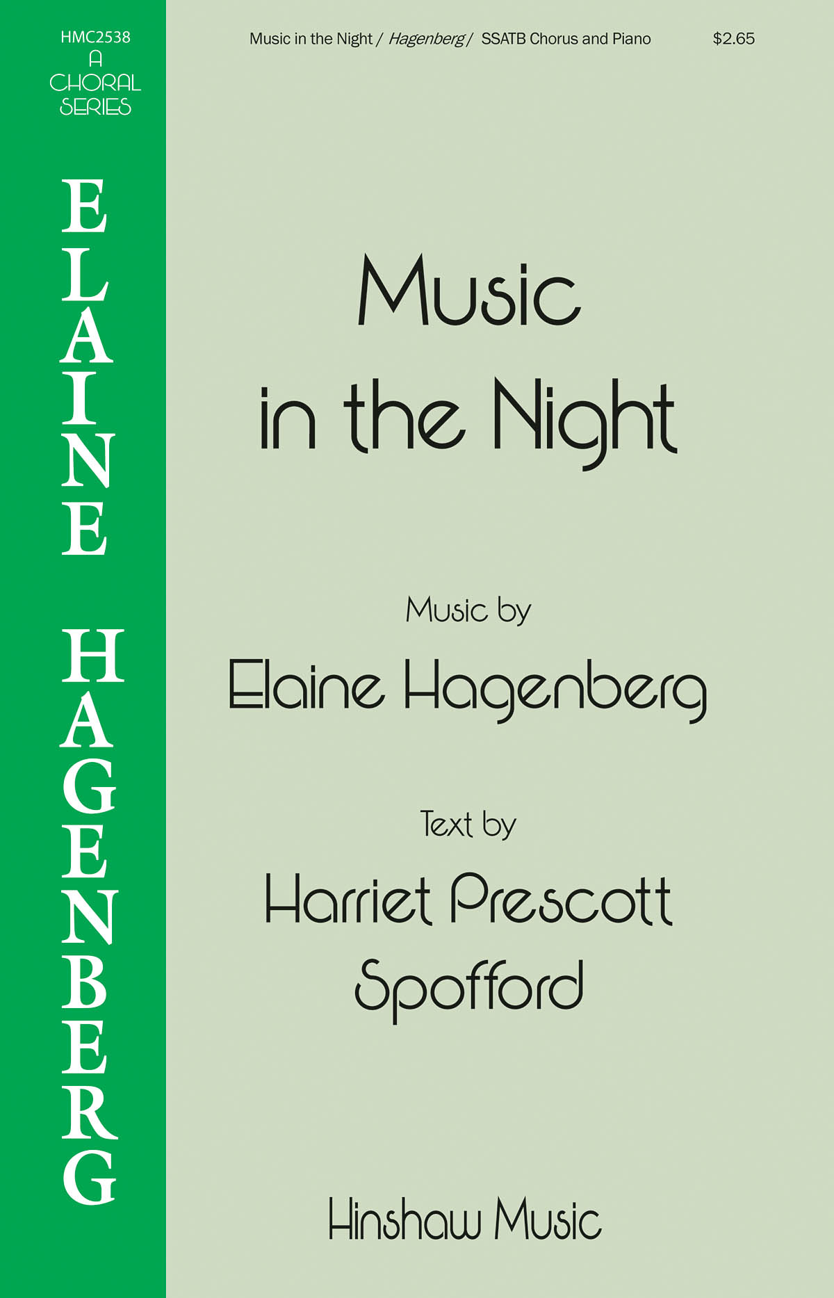 Elaine Hagenberg: Music In The Night (SSATB)