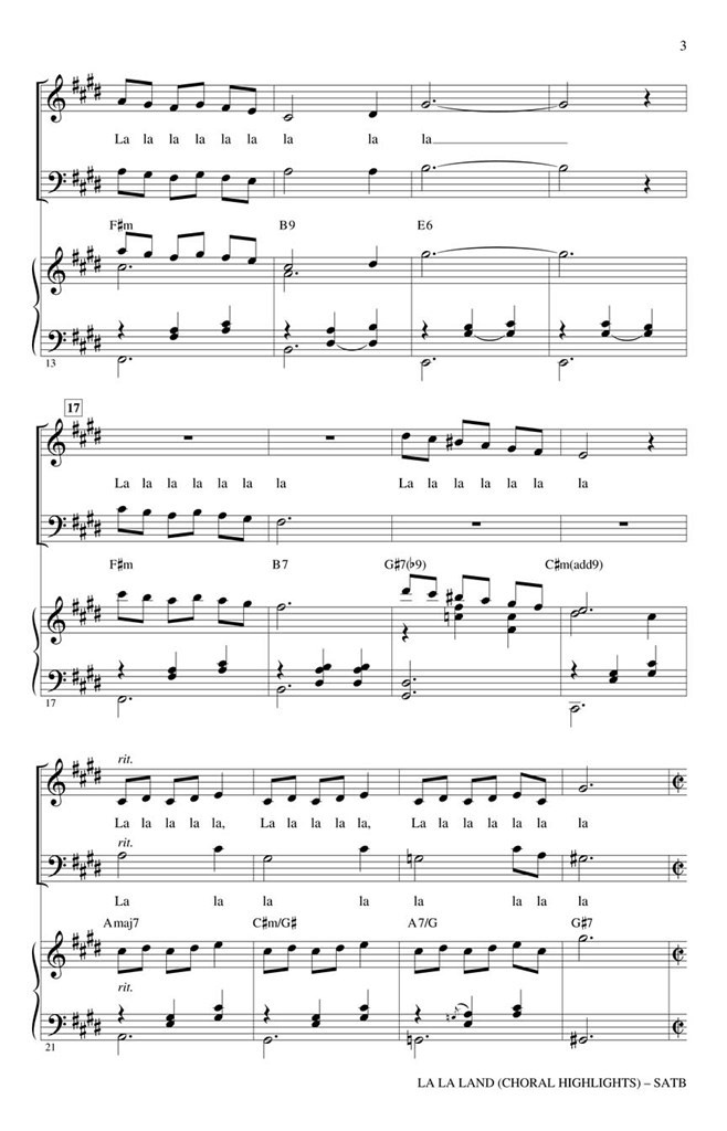 La La Land : (Choral Highlights)