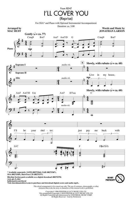 I'll Cover You (Reprise) : from Rent