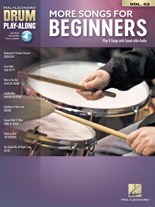 More Songs for Beginners : Drum Play-Along Volume 52