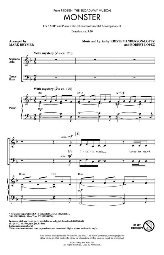Monster : from Frozen: The Broadway Musical