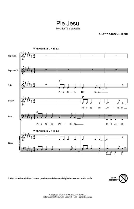 Pie Jesu : Craig Hella Johnson Choral Series