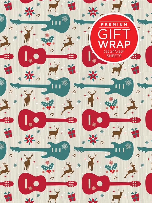 Wrapping Paper - Guitars & Reindeer Theme